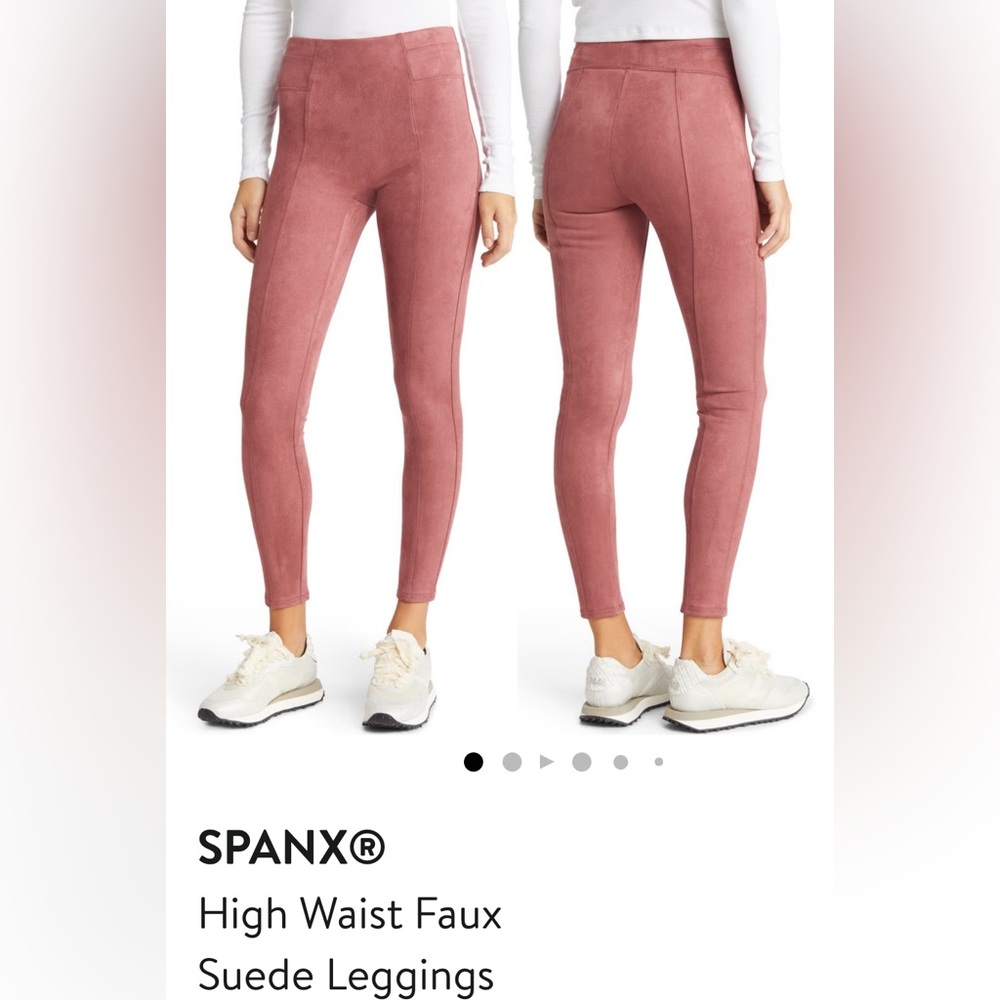 Women’s Spanx- Rich Rose faux suede leggings. Size small petite. New with tags.
